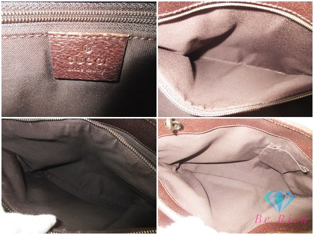 グッチ GUCCI トートバッグ 120837 GG ベージュ ブラウン キャンバス レザー ロゴ ショルダーバッグ ハンドバッグ 肩掛け 鞄 【中古】【送料無料】 bk10489