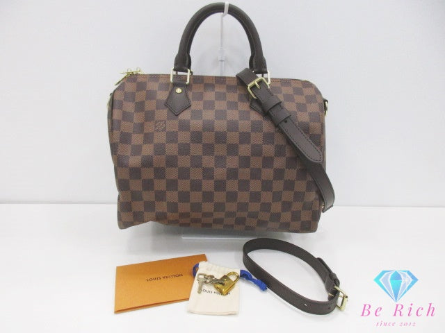 美品 ルイ ヴィトン LOUIS VUITTON ハンドバッグ ダミエ スピーディ バンドリエール 30 N40512 エベヌ 茶 ブラウン PVC レザー ショルダーバッグ【中古】【送料無料】 bk10512