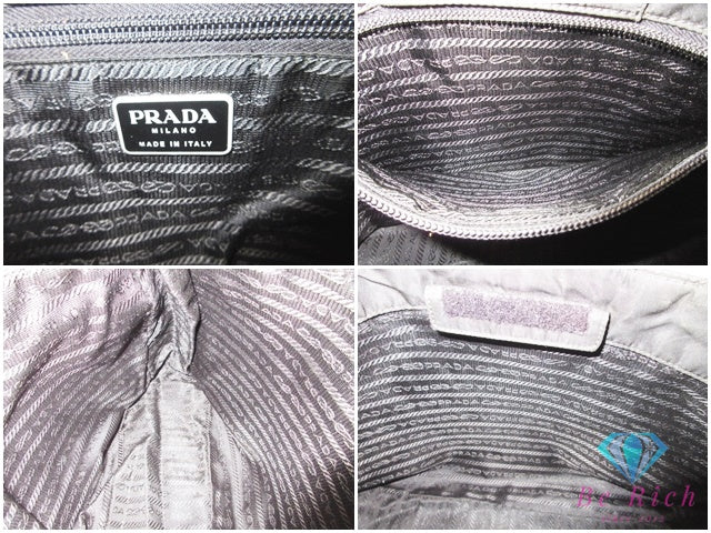 プラダ PRADA ショルダーバッグ ブラック 黒 ナイロン レザー 三角 プレート ロゴ クロスボディ 斜め掛け 鞄 【中古】【送料無料】 bk10627