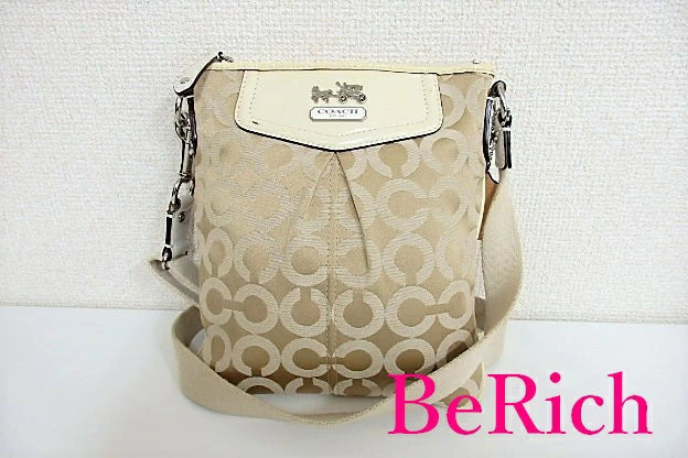 コーチ COACH ショルダーバッグ ポシェット 43430 マディソン オプアート シグネチャー スウィングパック アイボリー ロゴ 肩掛け 斜め掛け 鞄 【中古】【送料無料】 bk5021