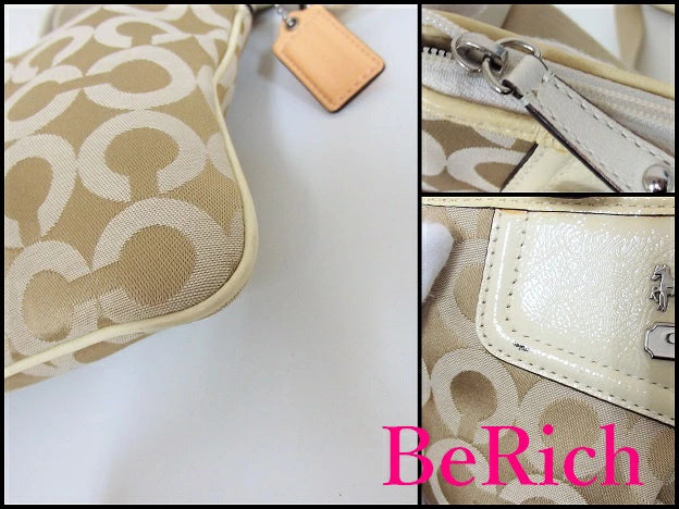 コーチ COACH ショルダーバッグ ポシェット 43430 マディソン オプアート シグネチャー スウィングパック アイボリー ロゴ 肩掛け 斜め掛け 鞄 【中古】【送料無料】 bk5021
