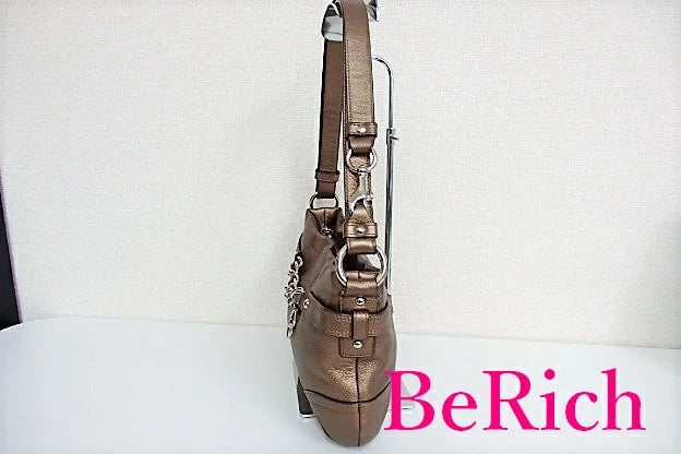 コーチ COACH ショルダーバッグ F19723 レザー ブロンズ ロゴ 斜め掛け 肩掛け 鞄 【中古】【送料無料】 bk5162