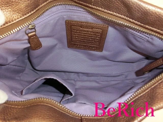 コーチ COACH ショルダーバッグ F19723 レザー ブロンズ ロゴ 斜め掛け 肩掛け 鞄 【中古】【送料無料】 bk5162