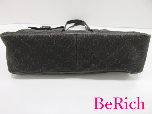グッチ GUCCI トートバッグ 268639 GG ブラック 黒 キャンバス レザー ロゴ ショルダーバッグ ハンドバッグ 肩掛け 鞄 【中古】【送料無料】 bk8201