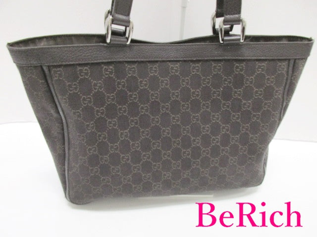 グッチ GUCCI トートバッグ 268639 GG ブラック 黒 キャンバス レザー ロゴ ショルダーバッグ ハンドバッグ 肩掛け 鞄 【中古】【送料無料】 bk8201