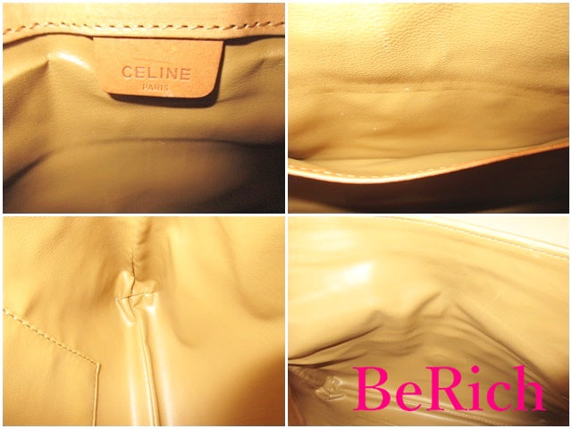 セリーヌ CELINE クラッチバッグ セカンドバッグ マカダム ベージュ PVC レザー ブラゾン ロゴ 二つ折り ハンドバッグ 手持ち 鞄 【中古】【送料無料】 bk8233