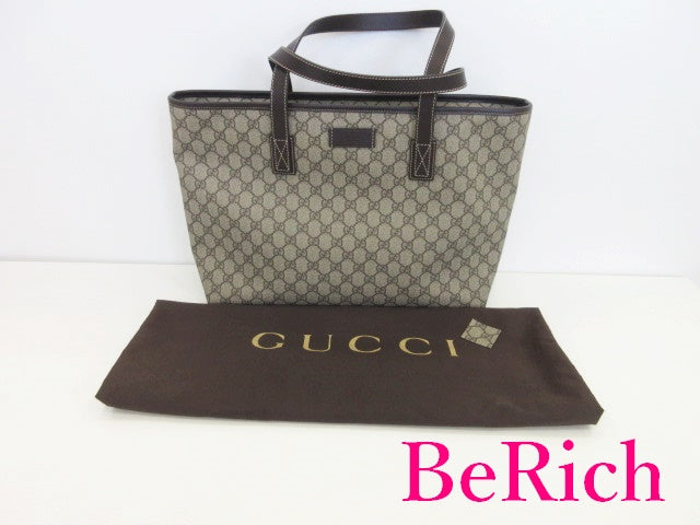 美品 グッチ GUCCI トートバッグ 211137 GG プラス PVC レザー ロゴ ショルダーバッグ ハンドバッグ 鞄 GGスプリーム 【中古】【送料無料】 bk8324