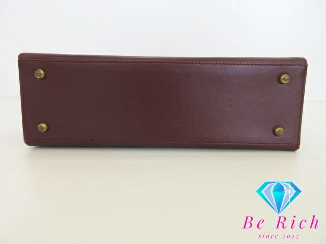 カルティエ Cartier ハンドバッグ マストライン C14 ボルドー レザー バッグ 鞄 レディース 【中古】【送料無料】bk8504