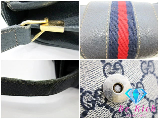 グッチ GUCCI ショルダーバッグ 116.02.076 GG プラス シェリー ウェビング ネイビー 紺 ロゴ オールド ヴィンテージ ポシェット スプリーム 鞄 【中古】【送料無料】 bk8966