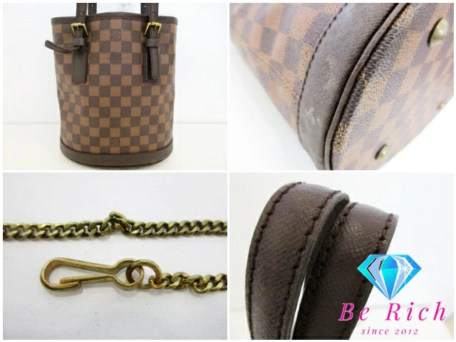 ルイ ヴィトン LOUIS VUITTON トートバッグ マレ N42240 ダミエ エベヌ ブラウン 茶 PVC レザー ロゴ バケット バケツ型 ショルダーバッグ ハンドバッグ 肩掛け 鞄 【中古】【送料無料】 bk9134