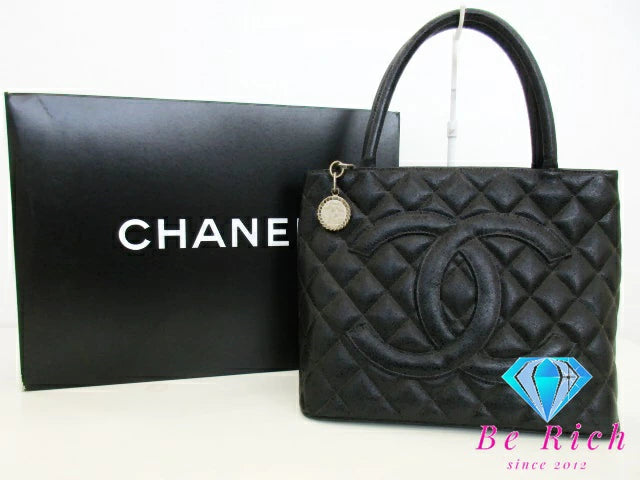 シャネル CHANEL マトラッセ 復刻トート A01804 トートバッグ ブラック 黒 キャビアスキン レザー シルバー金具 ココマーク CC ロゴ ハンドバッグ 鞄 【中古】【送料無料】 bk9157
