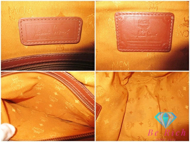 エムシーエム MCM 2way ミニ ボストンバッグ ハンドバッグ ショルダーなし コニャック 茶 キャメル ヴィセトス ロゴグラム ロゴ ショルダーバッグ 鞄 【中古】【送料無料】 bk9400