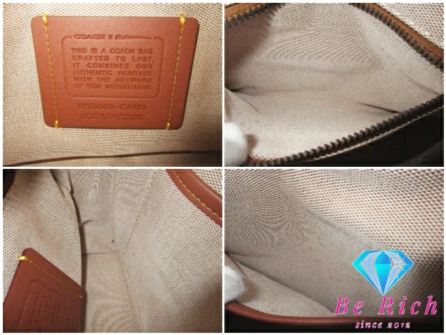 美品 コーチ COACH トム ウェッセルマン コラボ ショルダーバッグ フライトバッグ CA323 アイボリー マルチ レザー ポシェット 斜め掛け クロスボディ ポーチ 鞄 Tom Wesselmann 【中古】【送料無料】 bk9487