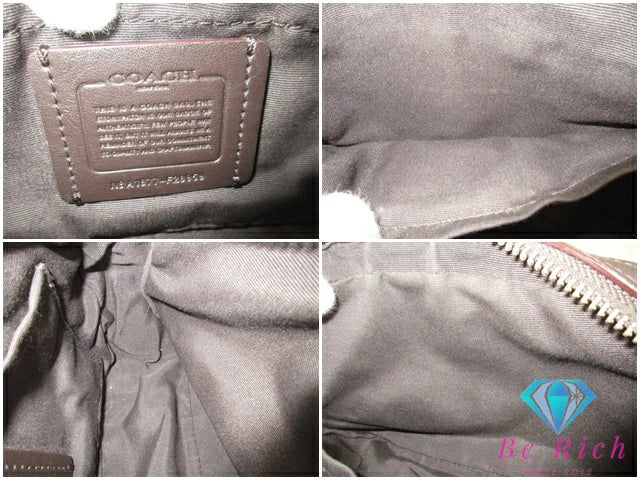 コーチ COACH アウトライン シグネチャー アイラ チェーン ショルダーバッグ ポシェット F28959 カーキ ブラウン 茶 キャンバス レザー ロゴ クロスボディ 斜め掛け 鞄 【中古】【送料無料】 bk9526