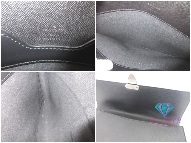 ルイ ヴィトン LOUIS VUITTON タイガ ミヌート M31062 黒 アルドワーズ ブラック レザー ロゴ セカンドバッグ クラッチバッグ 【中古】【送料無料】 bk9867