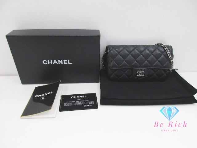 シャネル CHANEL マトラッセ アイウェアケース ショルダーポーチ AP2044 キャビアスキン レザー 黒 ブラック ココマーク CC ロゴ ショルダーバッグ ポシェット 【中古】【送料無料】 bk9997