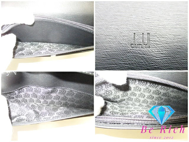 ダンヒル dunhill サイドカー メンズ 二つ折り 長財布 黒 ブラック レザー ロゴ 二つ折り財布 ロング ウォレット 【中古】【送料無料】 bs2996