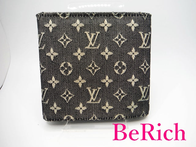 ルイ ヴィトン LOUIS VUITTON 三つ折り 財布 ポルト ビエ カルト クレディ モネ M92434 モノグラム ミニ 黒 ブラック ノワール キャンバス レザー コンパクト ウォレット 【中古】【送料無料】 bs3104
