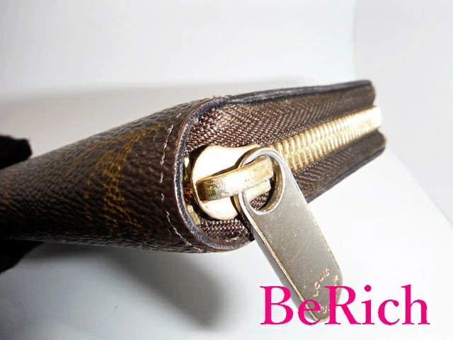 ルイ ヴィトン ジッピー ウォレット M60017 モノグラム 茶 ブラウン PVC レザー ラウンド ファスナー 長財布 LOUIS VUITTON 【中古】【送料無料】 bs3192