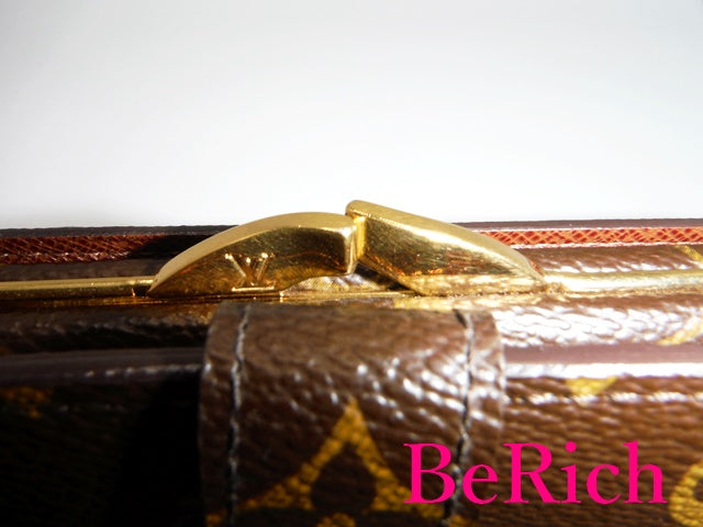 ルイ ヴィトン ポルト モネ ビエ ヴィエノワ M61663 モノグラム ブラウン 茶 PVC レザー がま口 二つ折り 財布 LOUIS VUITTON 【中古】【送料無料】 bs3198