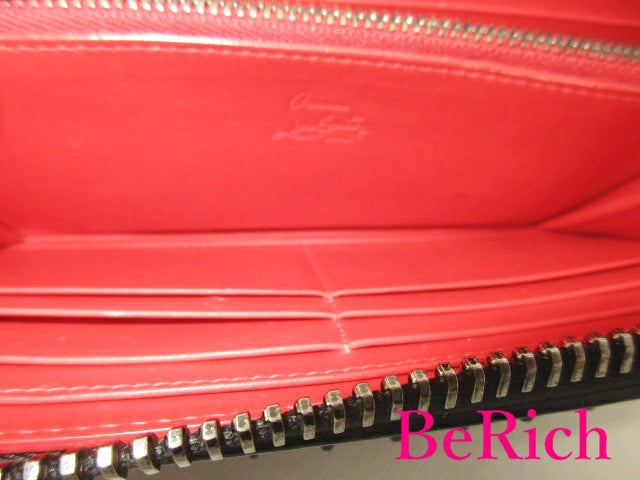 クリスチャン ルブタン ラウンドファスナー 長財布 1165044 パネトーネ 黒 ブラック スタッズ レザー ウォレット CHRISTIAN LOUBOUTIN 【中古】【送料無料】bs3263
