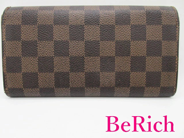 ルイ ヴィトン LOUIS VUITTON 長財布 ダミエ ポルト フォイユ サラ N61734 LV ロゴ 二つ折り財布 ロング ウォレット 【中古】【送料無料】 bs3279