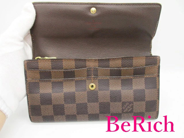 ルイ ヴィトン LOUIS VUITTON 長財布 ダミエ ポルト フォイユ サラ N61734 LV ロゴ 二つ折り財布 ロング ウォレット 【中古】【送料無料】 bs3279