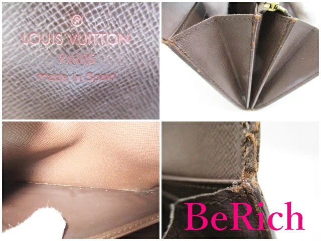 ルイ ヴィトン LOUIS VUITTON 長財布 ダミエ ポルト フォイユ サラ N61734 LV ロゴ 二つ折り財布 ロング ウォレット 【中古】【送料無料】 bs3279