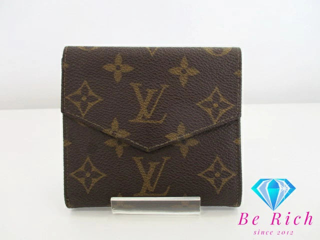 ルイ ヴィトン LOUIS VUITTON Wホック 二つ折り財布 モノグラム ポルト モネ ビエ カルトクレディ 旧型 M61660 LV ロゴ コンパクト ウォレット 【中古】【送料無料】 bs3306