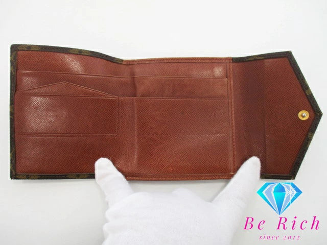 ルイ ヴィトン LOUIS VUITTON Wホック 二つ折り財布 モノグラム ポルト モネ ビエ カルトクレディ 旧型 M61660 LV ロゴ コンパクト ウォレット 【中古】【送料無料】 bs3306
