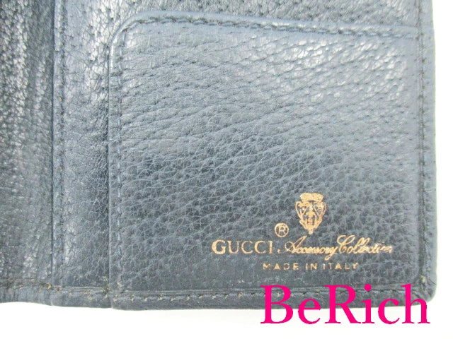 グッチ GUCCI 長財布 札入れ 0103.713 GG ネイビー 紺 キャンバス レザー ロゴ オールド ヴィンテージ 二つ折り財布 ロング ウォレット 【中古】【送料無料】bs3334