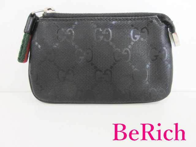 グッチ GUCCI GG インプリメ 269361 キーリング 付 コインケース コインパース 小銭入れ ブラック 黒 PVC ロゴ コンパクト ウォレット 【中古】【送料無料】 bs3381