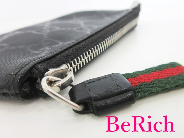 グッチ GUCCI GG インプリメ 269361 キーリング 付 コインケース コインパース 小銭入れ ブラック 黒 PVC ロゴ コンパクト ウォレット 【中古】【送料無料】 bs3381