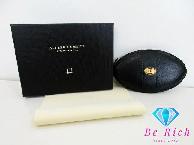 ダンヒル dunhill コインケース 小銭入れ ブラック 黒 レザー ロゴ 楕円 コインパース コンパクト ウォレット アーモンド オーバル 【中古】【送料無料】 bs3515