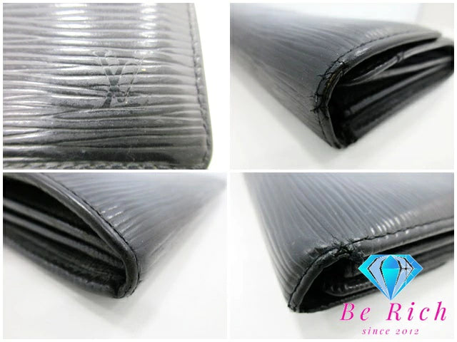 ルイ ヴィトン LOUIS VUITTON 長財布 エピ ポルト モネ クレディ M63592 ノワール 黒 ブラック 旧 サラ 二つ折り財布 ロング ウォレット 【中古】【送料無料】bs3665