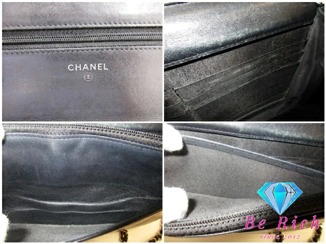 シャネル CHANEL セブルガ チェーン ウォレット A46316 キャビアスキン レザー 黒 ブラック ココマーク CC ロゴ 二つ折り財布 長財布 ショルダーバッグ クラッチバッグ ポシェット 【中古】【送料無料】 bs3906