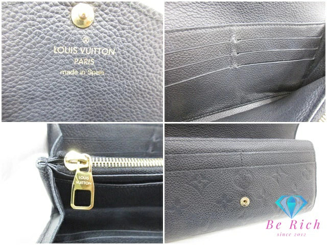 ルイ ヴィトン LOUIS VUITTON 長財布 モノグラム アンプラント ポルトフォイユ サラ トゥルトレール M61182 ノワール 黒 レザー ロゴ 二つ折り財布 ロング 【中古】【送料無料】 bs3944