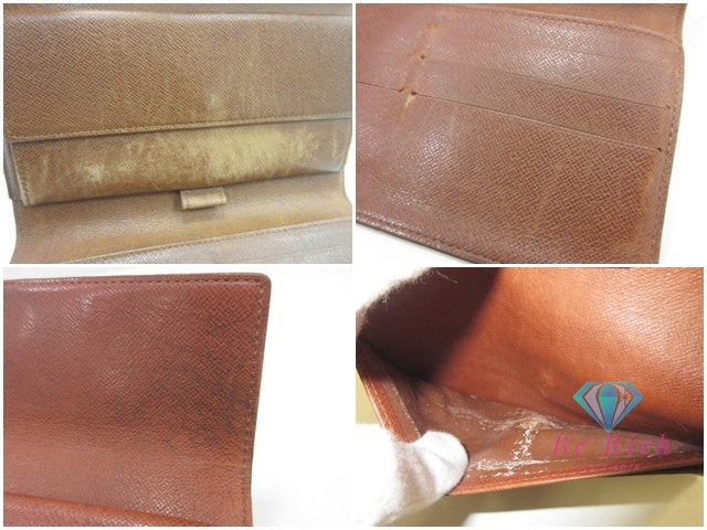 ルイ ヴィトン LOUIS VUITTON 三つ折り財布 長財布 モノグラム ポルト トレゾール インターナショナル M61215 ブラウン 茶 二つ折り財布 ロング ウォレット 【中古】【送料無料】 bs4138
