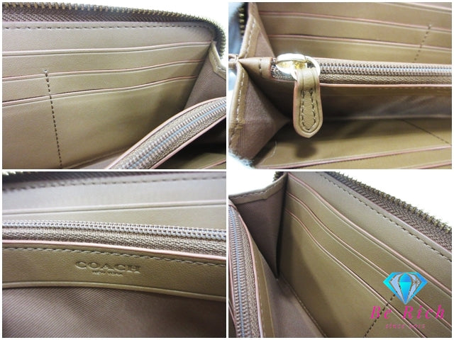 コーチ ラウンド ファスナー 長財布 59267 シグネチャー 茶 ブラウン PVC レザー COACH 【中古】【送料無料】 bs4182