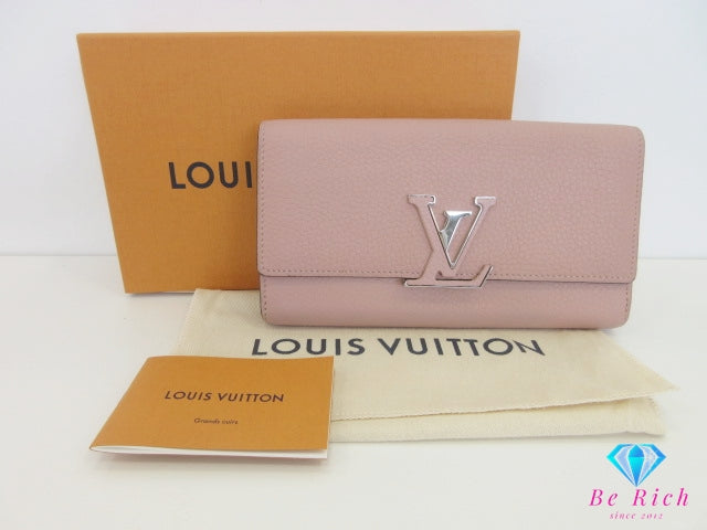 ルイ ヴィトン LOUIS VUITTON ポルト フォイユ カプシーヌ M61250 マグノリア ピンク トリヨン レザー LV ロゴ 長財布 二つ折り財布 ロング ウォレット 【中古】【送料無料】 bs4207