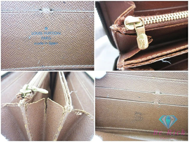 ルイ ヴィトン ジッピー ウォレット M60017 モノグラム 茶 ブラウン PVC レザー ラウンド ファスナー 長財布 LOUIS VUITTON 【中古】【送料無料】 bs4210