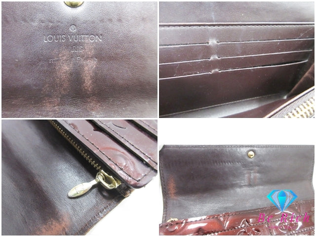 ルイ ヴィトン LOUIS VUITTON 二つ折り財布 長財布 モノグラム ヴェルニ ポルト フォイユ サラ M93524 アマラント パープル系 紫 パテント レザー LV ロゴ ロング ウォレット 【中古】【送料無料】 bs4242