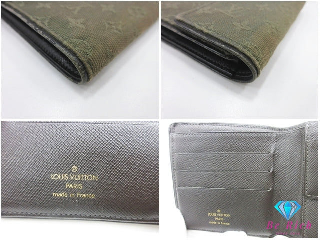 ルイ ヴィトン LOUIS VUITTON 三つ折り財布 モノグラム ミニ ポルト ビエ カルト クレディ モネ M92440 TST カーキ グリーン 緑 キャンバス レザー コンパクト ウォレット 【中古】【送料無料】 bs4254