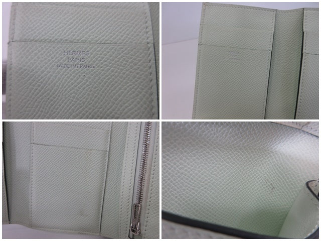 エルメス HERMES ベアン コンビネ 三つ折り財布 Y 刻印 ヴェール フィズ ライト グリーン ヴォーエプソン レザー H ロゴ 二つ折り財布 コンパクト ウォレット 【中古】【送料無料】 bs4271