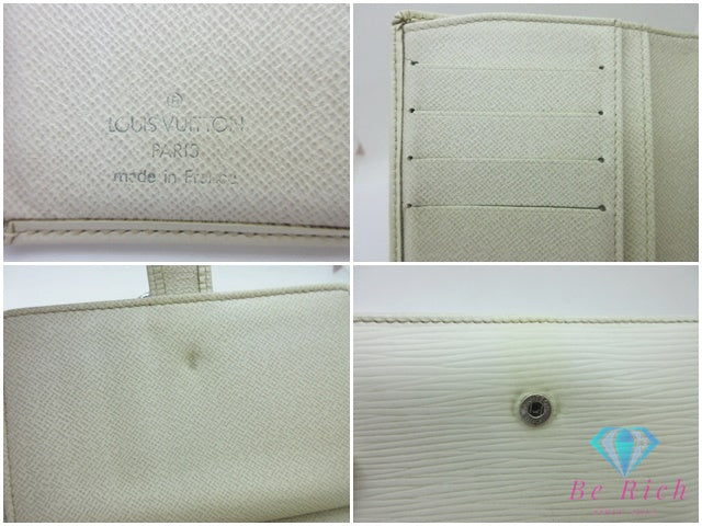 ルイ ヴィトン LOUIS VUITTON がま口 二つ折り財布 エピ ポルトフォイユ ヴィエノワ M6327J イヴォワール アイボリー レザー 中財布 ミディアム コンパクト ウォレット 【中古】【送料無料】bs4467