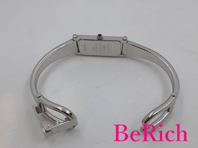 グッチ GUCCI レディース 腕時計 バングル ウォッチ 1500L 白 ホワイト 文字盤 SS ブレス レクタンギュラー アナログ クォーツ QZ 【中古】【送料無料】 bt2736