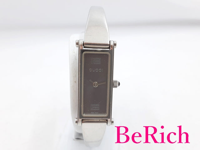 グッチ GUCCI レディース 腕時計 バングル ウォッチ 1500 YA015532 グレー 文字盤 SS ブレス レクタンギュラー アナログ クォーツ QZ 【中古】【送料無料】 bt2749