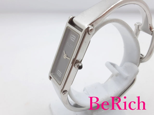 グッチ GUCCI レディース 腕時計 バングル ウォッチ 1500 YA015532 グレー 文字盤 SS ブレス レクタンギュラー アナログ クォーツ QZ 【中古】【送料無料】 bt2749