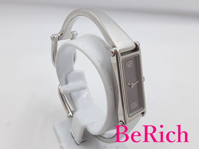 グッチ GUCCI レディース 腕時計 バングル ウォッチ 1500 YA015532 グレー 文字盤 SS ブレス レクタンギュラー アナログ クォーツ QZ 【中古】【送料無料】 bt2749