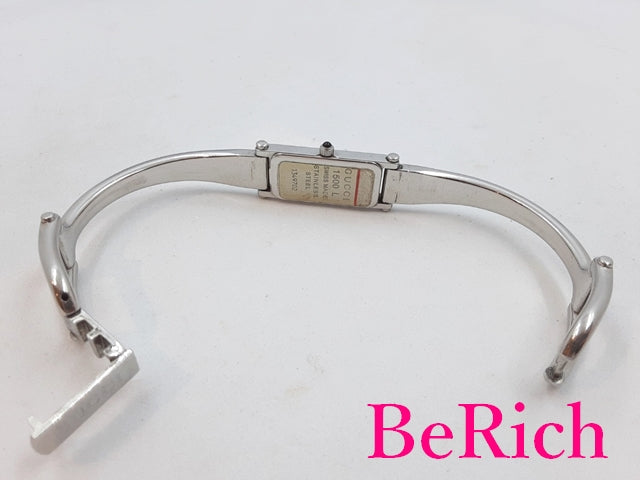 グッチ GUCCI レディース 腕時計 バングル ウォッチ 1500 YA015532 グレー 文字盤 SS ブレス レクタンギュラー アナログ クォーツ QZ 【中古】【送料無料】 bt2749